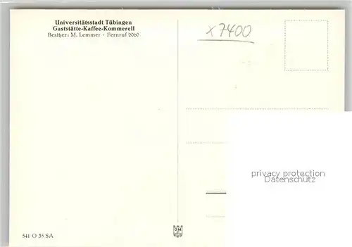 AK / Ansichtskarte Tuebingen Gaststaette Kaffee Kommerell Tuebingen