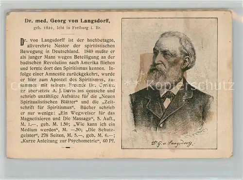 AK / Ansichtskarte Freiburg_Breisgau Portrait Dr med Georg von Langsdorff Freiburg Breisgau