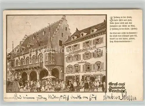 AK / Ansichtskarte Freiburg_Breisgau Hummels Weinstube Hist Kaufhaus Freiburg Breisgau