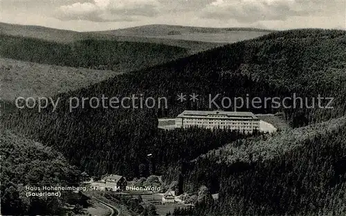 AK / Ansichtskarte Brilon Wald Haus Hoheneimberg  Brilon Wald