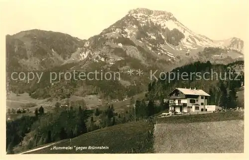 AK / Ansichtskarte Oberaudorf Berggasthof Hummelei Bruennstein Oberaudorf