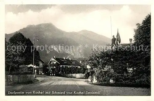 AK / Ansichtskarte Kochel_See Schmied Denkmal  Kochel_See