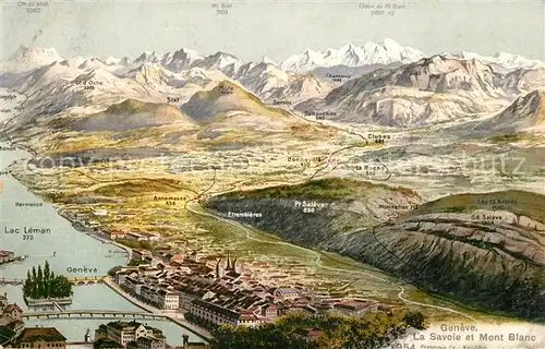 AK / Ansichtskarte Geneve_GE La Savoie et Mont Blanc Panorama Geneve_GE