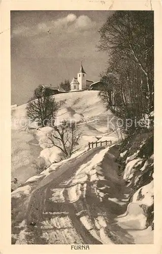 AK / Ansichtskarte Furna Kirchenpartie im Winter Furna