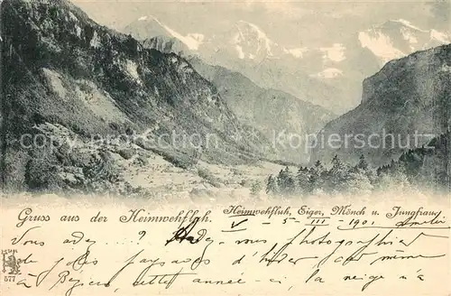 AK / Ansichtskarte Eiger_Grindelwald Moench Jungfrau Heimwehfluh Eiger Grindelwald