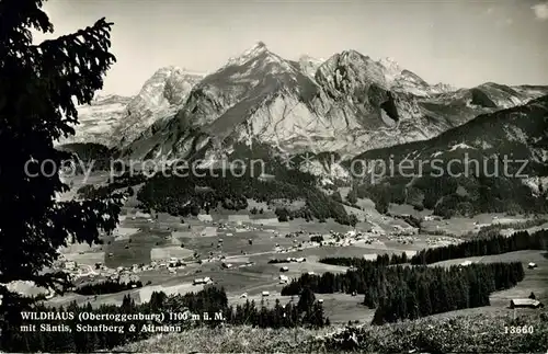 AK / Ansichtskarte Wildhaus_SG mit Saentis Schafberg Altmann Wildhaus SG