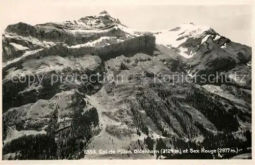 AK / Ansichtskarte Les_Diablerets Col de Pillon Oldenhorn et Sex Rouge Gebirgspanorama Fliegeraufnahme Les_Diablerets