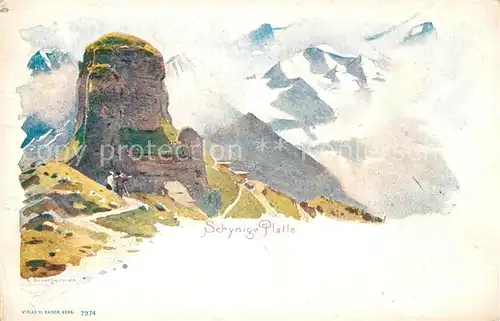 AK / Ansichtskarte Interlaken_BE Schynige Platte Kuenstler Baumgartner Interlaken_BE