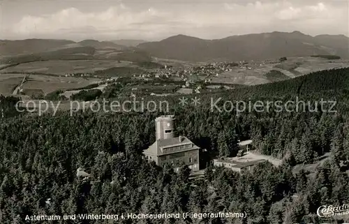AK / Ansichtskarte Astenturm_Hochsauerland Winterberg Fliegeraufnahme Astenturm_Hochsauerland