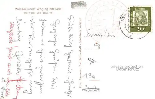AK / Ansichtskarte Waging_See Strandkurhaus Hochstaufen Zwiesel Waging_See