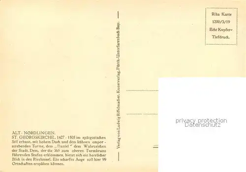 AK / Ansichtskarte Noerdlingen St. Georgskirche  Noerdlingen