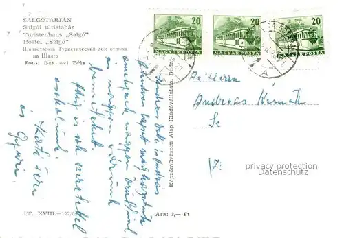 AK / Ansichtskarte Salgotarjan Touristenhaus Salgo Salgotarjan