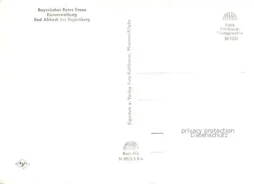 AK / Ansichtskarte Bad_Abbach Bayerisches Rotes Kreuz Kurverwaltung Hartlhof Rheumakrankenhaus Bad_Abbach