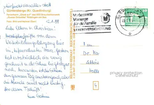 AK / Ansichtskarte Guentersberge Ferienheim Glueck auf  Guentersberge