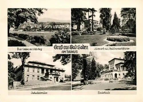 AK / Ansichtskarte Bad_Soden_Taunus Inhalatorium Badehaus Kurpark Paulinenschloesschen  Bad_Soden_Taunus