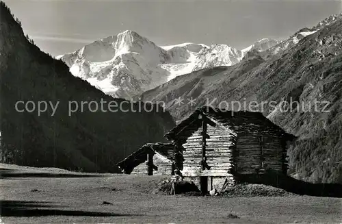 AK / Ansichtskarte La_Sage Berghuette Pigne d Arolla et Mont Blanc de Cheilon La_Sage