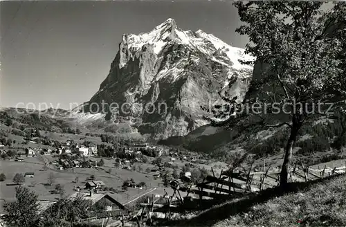 AK / Ansichtskarte Grindelwald Landschaftspanorama mit Wetterhorn Berner Alpen Grindelwald
