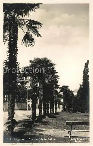 AK / Ansichtskarte Lugano_TI Il Giardino delle Palme Lugano_TI