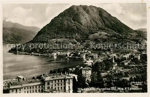 AK / Ansichtskarte Paradiso_TI Panorama Lago di Lugano e col Monte San Salvatore Paradiso TI