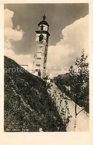 AK / Ansichtskarte St_Moritz_GR Der schiefe Turm Bellaval Hotel und Volksheim St_Moritz_GR