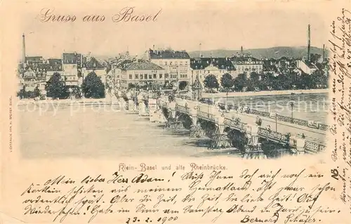 AK / Ansichtskarte Basel_BS Alte Rheinbruecke Basel_BS