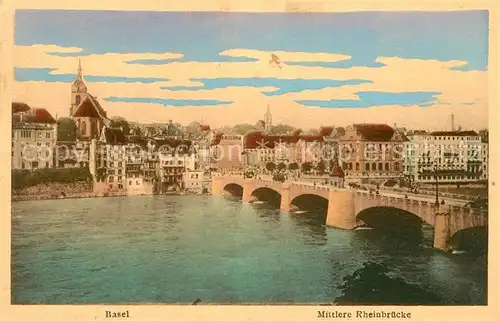 AK / Ansichtskarte Basel_BS Mittlere Rheinbruecke Basel_BS