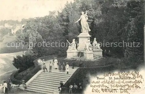 AK / Ansichtskarte Basel_BS St Jakobsdenkmal Statue Basel_BS