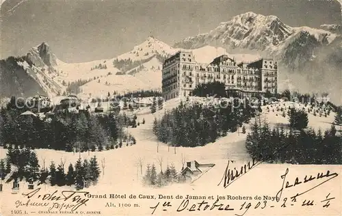 AK / Ansichtskarte Caux_VD Grand Hotel Dent de Jaman et les Rochers de Naye Alpes Caux_VD