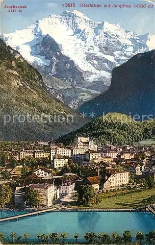 AK / Ansichtskarte Interlaken_BE Gesamtansicht mit Jungfrau Jungfraujoch Berner Alpen Interlaken_BE