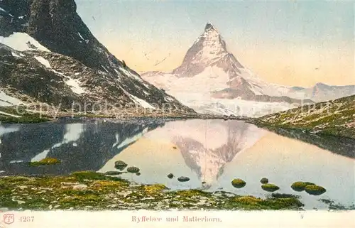 AK / Ansichtskarte Zermatt_VS Ryffelsee und Matterhorn Bergsee Walliser Alpen Zermatt_VS