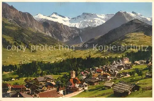 AK / Ansichtskarte Adelboden Gesamtansicht mit Alpenpanorama Adelboden