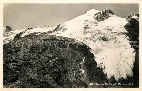 AK / Ansichtskarte Fuorcla_Surlej mit Piz Corvatsch Berninagruppe Fuorcla_Surlej