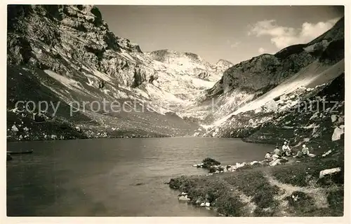 AK / Ansichtskarte St_Antoenien_GR Bergsee Partnunsee und Grubenpass Alpen St_Antoenien_GR