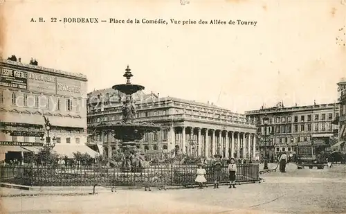 AK / Ansichtskarte Bordeaux Place de la Comedie Allees de Tourney Bordeaux
