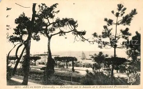 AK / Ansichtskarte Arcachon_Gironde Echappee sur le bassin Boulevard Promenade Arcachon Gironde