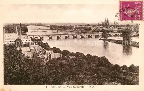 AK / Ansichtskarte Tours_Indre et Loire Panorama Kirche Bruecke Tours Indre et Loire