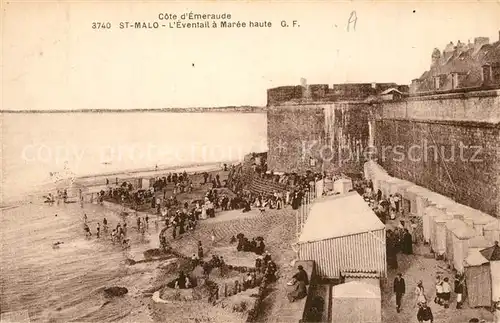AK / Ansichtskarte Saint Malo_Ille et Vilaine_Bretagne Strand Stadtmauer Saint Malo_Ille et Vilaine