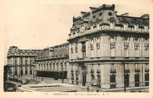 AK / Ansichtskarte Bordeaux Bahnhof Saint Jean Bordeaux