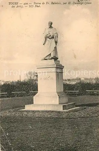 AK / Ansichtskarte Tours_Indre et Loire Denkmal Rabelais Tours Indre et Loire