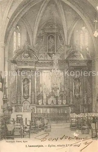 AK / Ansichtskarte Lamontjoie Kirche Altar Lamontjoie
