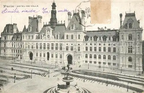 AK / Ansichtskarte Paris Hotel de Ville Paris