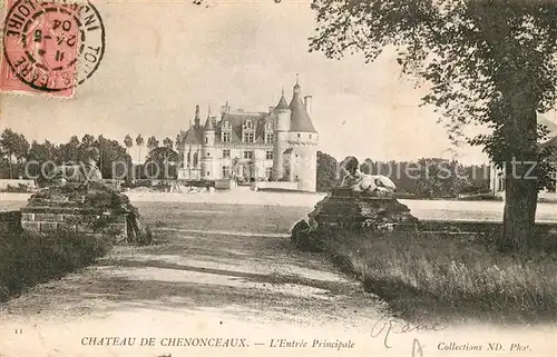 AK / Ansichtskarte Chenonceaux_Indre_et_Loire Chateau Entree Principale Chenonceaux_Indre
