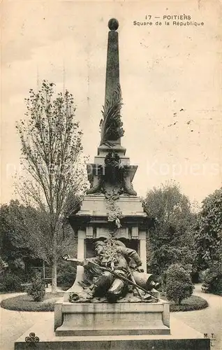 AK / Ansichtskarte Poitiers_Vienne Square de la Republique Poitiers Vienne