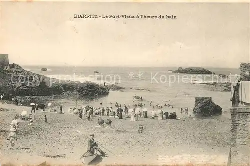 AK / Ansichtskarte Biarritz_Pyrenees_Atlantiques Port Vieux a l heure du bain Biarritz_Pyrenees