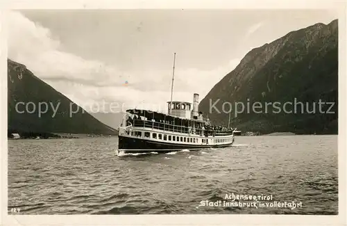 AK / Ansichtskarte Dampfer_Seitenrad Stadt Innsbruck Achensee  Dampfer Seitenrad