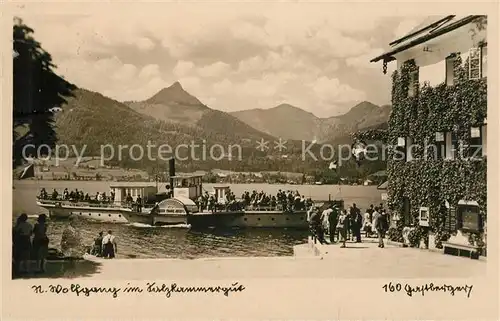 AK / Ansichtskarte Dampfer_Seitenrad Kaiser Franz Josef I. St. Wolfgang am Wolfgangsee  Dampfer Seitenrad