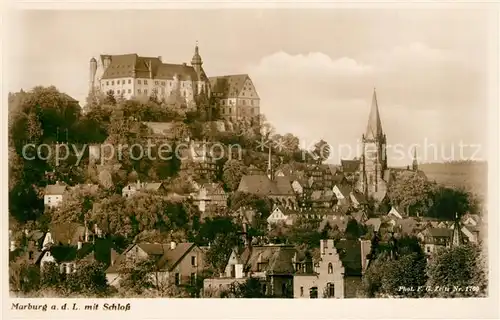 AK / Ansichtskarte Marburg_Lahn Altstadt mit Kirche und Schloss Marburg_Lahn