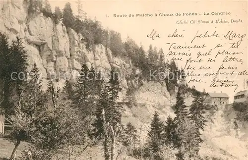 AK / Ansichtskarte La_Chaux de Fonds Route de Maiche a Chaux de Fonds La Cendree La_Chaux de Fonds