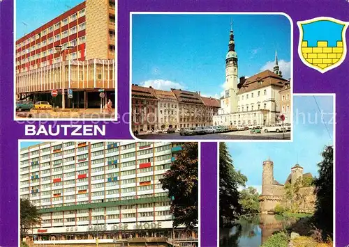 AK / Ansichtskarte Bautzen HO Cafe Lubin Markt Rathaus Haus der Mode Alte Wasserkunst Michaeliskirche Bautzen