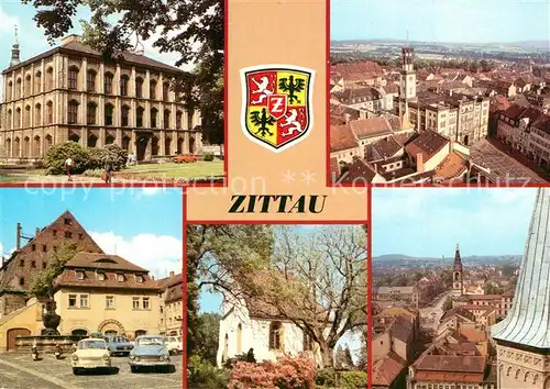AK / Ansichtskarte Zittau Kreislandwirtschaftsschule Rathaus Samariterinnenbrunnen Frauenkirche Turm der Johanniskirche Zittau